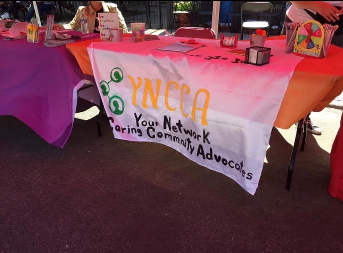 One of our first events for the community showcasing the custom tablecloth